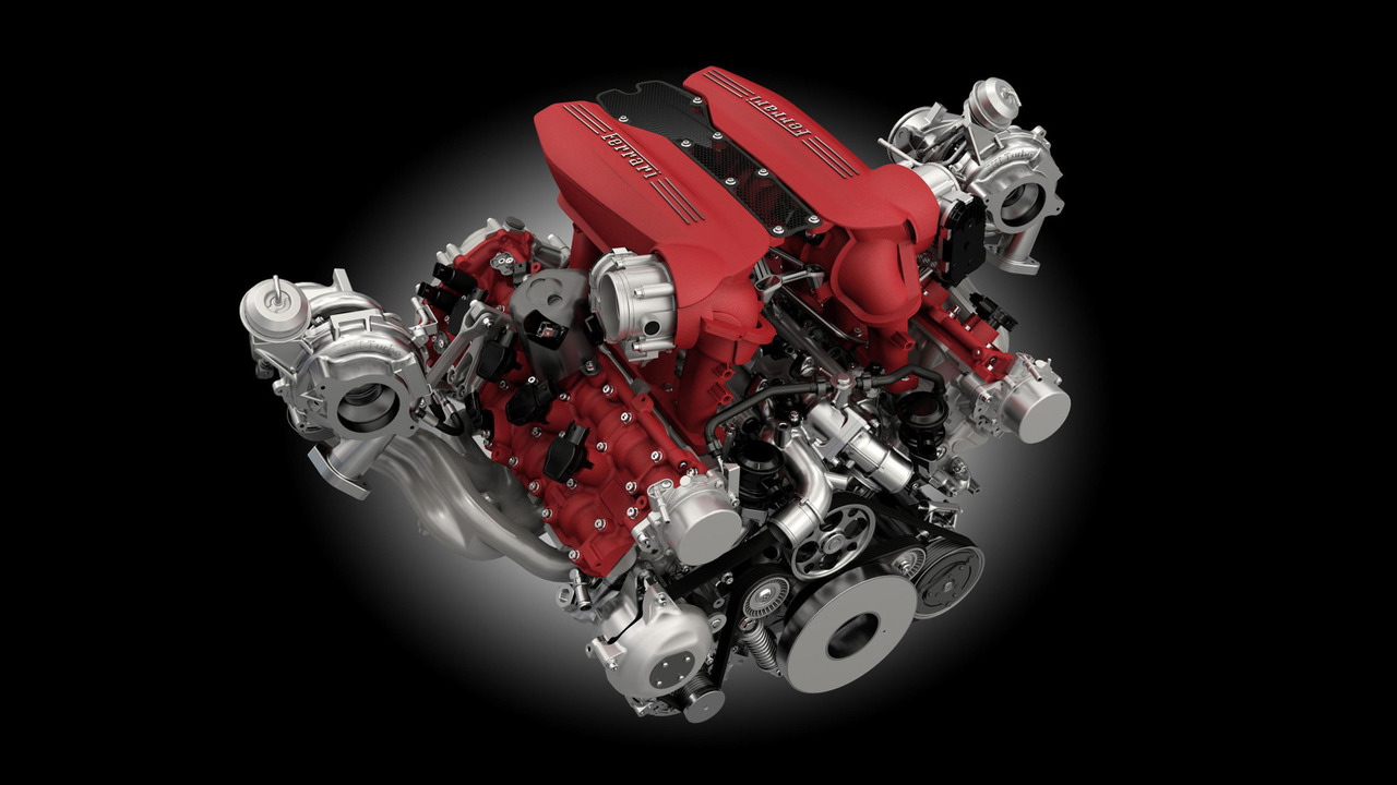 Ferrari 488 GTB biturbo V8 engine